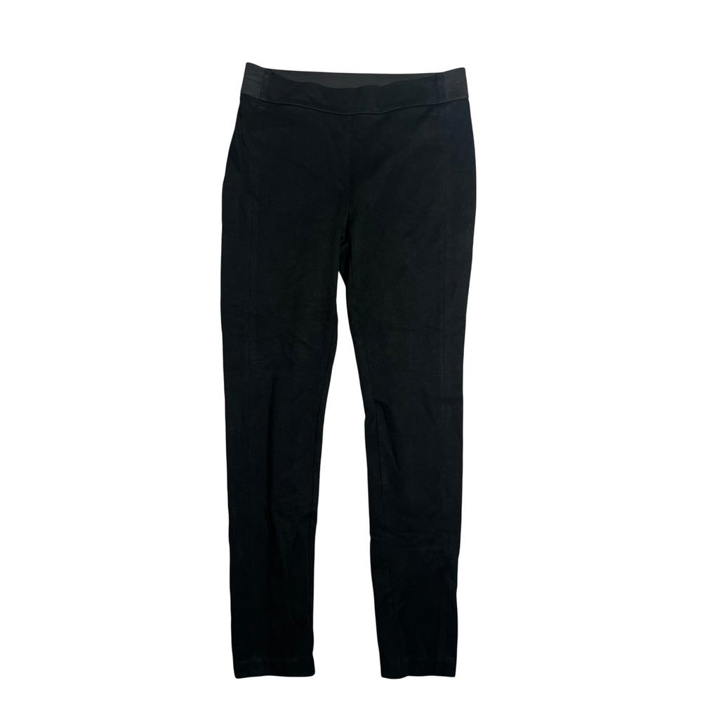 Talbots Leggings Sz M Black Pull On Ponte Slim Leg Seamed Pants
